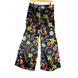 Castaluna Womens Floral Wide Leg Pants Black Multicolor Size‎ 12W